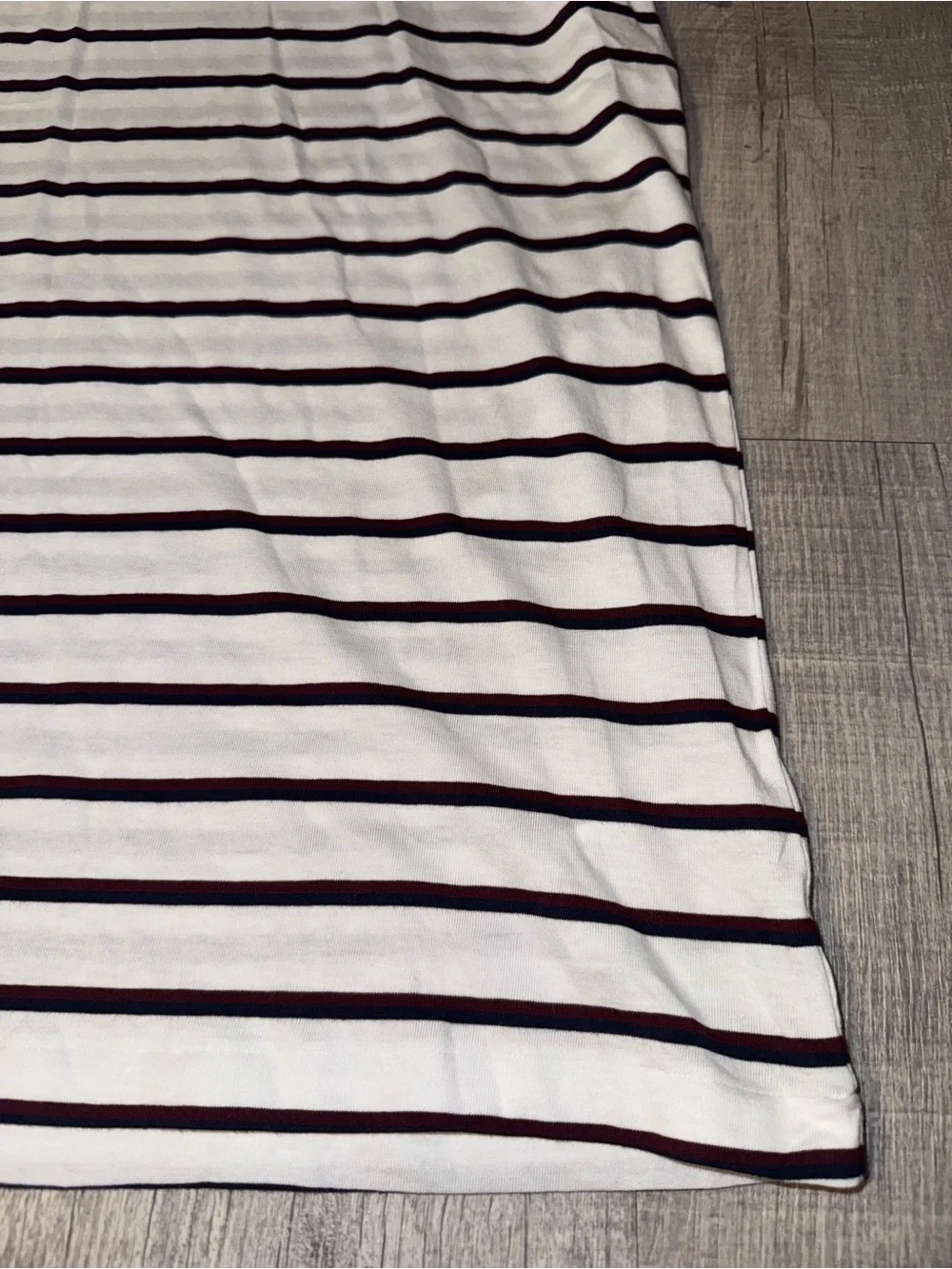Polo Ralph Lauren Mens XL White Navy Burgundy Striped V-Neck Logo T-Shirt